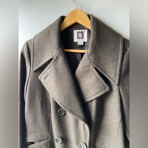 Anne Klein brown wool peacoat - Picture 6 of 7
